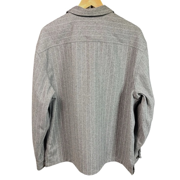 Banana Republic Men's Gray Pin Striped Wool Blend Shirt Jacket Large - Picture 3 of 7